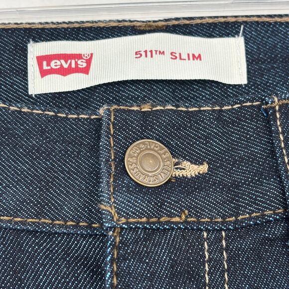Levi's 511 Slim Jeans Big Boys Size 16 Dark Wash Denim 5 Pocket Classic 28 x 28 - Picture 3 of 10